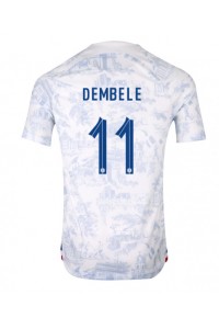 Frankrike Ousmane Dembele #11 Fotballdrakt Borte Klær VM 2022 Korte ermer